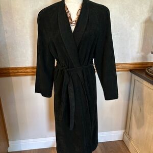Vintage Sophisticated Suede  Black Women's Trench Coat size 8/10